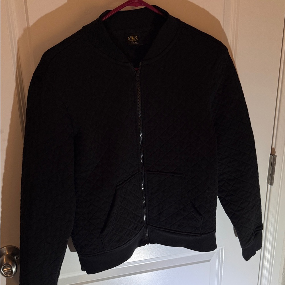Athletic Works Women's Black Quilted Bomber Jacket